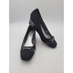 Life Stride Gazette Women's Black Wedge Heels Size 8M